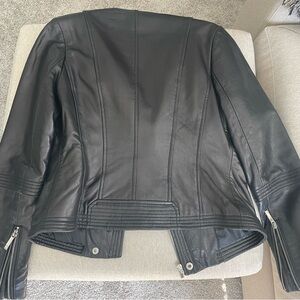 Michael Kors black leather Moto jacket